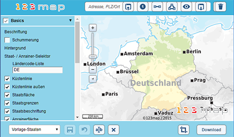 Create individual maps with mapmachine from 123map