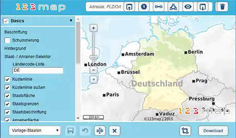 Create individual maps with mapmachine from 123map