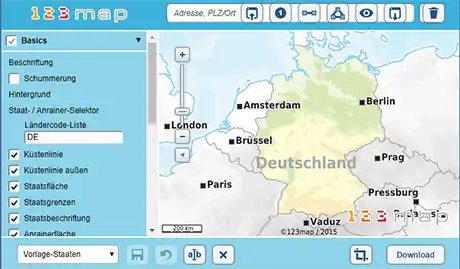 Eigene Karten erstellen mit mapmachine von 123map